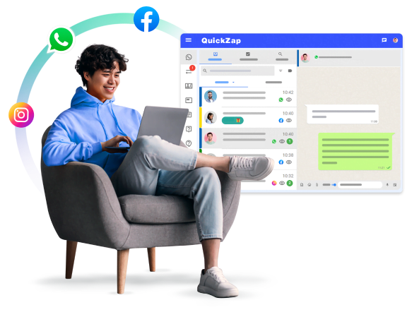 Painel de atendimento do QuickZap